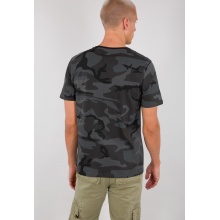 Alpha Industries Tshirt Basic Camo (Baumwolle) schwarz Herren