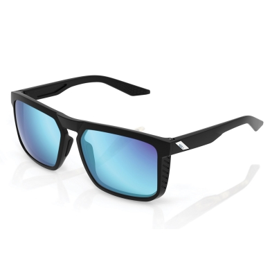 100% Sonnenbrille Renshaw HiPER Mirror Lens schwarz - 1 Brille mit Microfaserbeutel