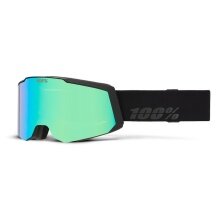 100% Skibrille Snowcraft S HiPER Mirror Green Lens schwarz - 1 Brille