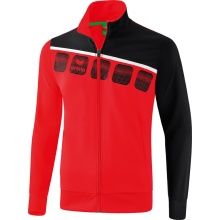 Erima Trainingsjacke 5C weiss rot/schwarz Kinder