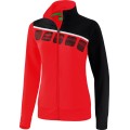 Erima Trainingsjacke 5C (elastisch, feuchtigkeitsregulierend) rot/schwarz Damen