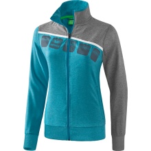 Erima Trainingsjacke 5C (elastisch, feuchtigkeitsregulierend) türkis/grau/weiss Damen