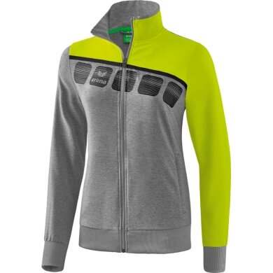 Erima Trainingsjacke 5C (elastisch, feuchtigkeitsregulierend) grau/lime Damen