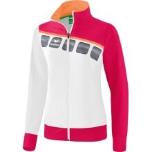 Erima Trainingsjacke 5C (elastisch, feuchtigkeitsregulierend) weiss/rosa Damen