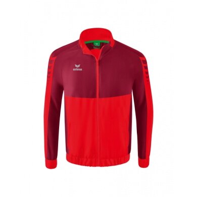 Erima Präsentationsjacke Six Wings (100% Polyester, Stehkragen, ohne Innenfutter) rot/bordeaux Jungen