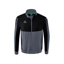 Erima Präsentationsjacke Six Wings (100% Polyester, Stehkragen, ohne Innenfutter) grau/schwarz Jungen