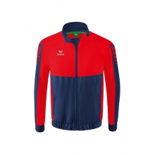 Erima Präsentationsjacke Six Wings (100% Polyester, Stehkragen, ohne Innenfutter) navyblau/rot Herren