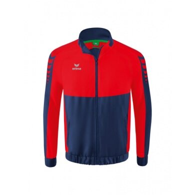 Erima Präsentationsjacke Six Wings (100% Polyester, Stehkragen, ohne Innenfutter) navyblau/rot Jungen