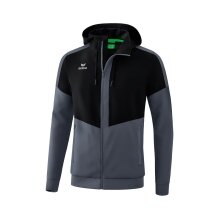 Erima Trainingsjacke Squad Tracktop Jacke mit Kapuze schwarz/grau Herren