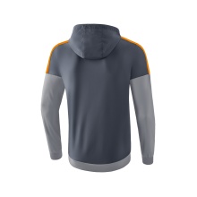 Erima Trainingsjacke Squad Tracktop Jacke mit Kapuze grau/orange Herren