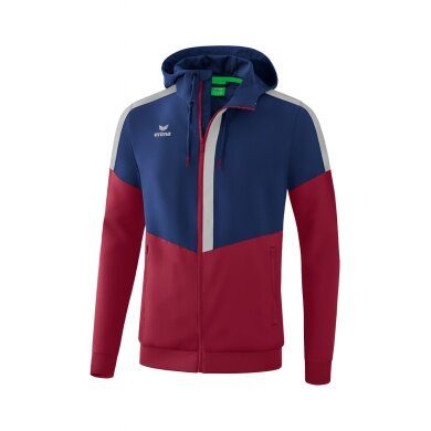 Erima Trainingsjacke Squad Tracktop Jacke mit Kapuze navy/bordeaux/grau Herren