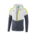 Erima Trainingsjacke Squad Tracktop Jacke mit Kapuze weiss/grau/lime Herren