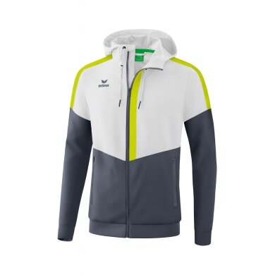 Erima Trainingsjacke Squad Tracktop Jacke mit Kapuze weiss/grau/lime Herren