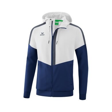 Erima Trainingsjacke Squad Tracktop Jacke mit Kapuze weiss/navy/grau Herren