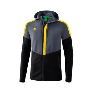 Erima Trainingsjacke Squad mit Kapuze grau/schwarz/gelb Herren