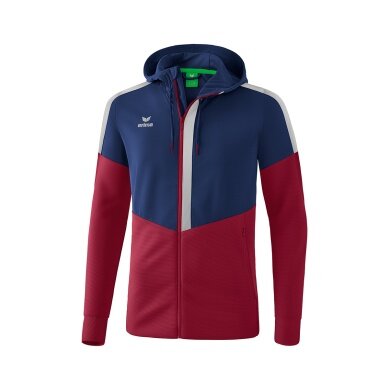 Erima Trainingsjacke Squad mit Kapuze navyblau/bordeauxrot/grau Herren