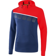 Erima Kapuzenpullover Hoodie 5C navyblau/rot Herren