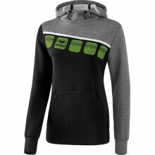 Erima Hoodie 5C schwarz/grau melange/weiß Damen