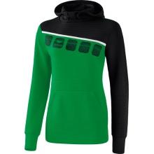 Erima Kapuzenpullover Hoodie 5C smaragd/schwarz/weiß Damen