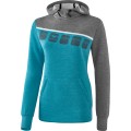 Erima Kapuzenpullover Hoodie 5C hellblau/grau Damen