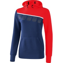 Erima Kapuzenpullover Hoodie 5C navyblau/rot Damen