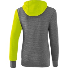 Erima Kapuzenpullover Hoodie 5C grau melange/lime/schwarz Damen