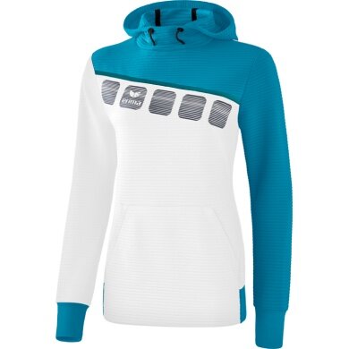 Erima Kapuzenpullover Hoodie 5C weiss/blau Damen