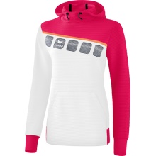 Erima Kapuzenpullover Hoodie 5C weiß/rosa/peach Damen