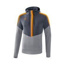 Erima Kapuzenpullover Hoodie Squad (Cotton Touch) grau/orange Herren