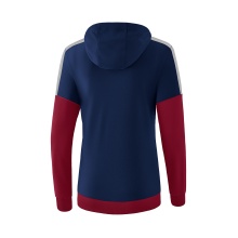 Erima Kapuzenpullover Hoodie Squad (Cotton Touch) navyblau/bordeauxrot Damen