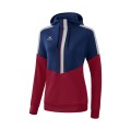 Erima Kapuzenpullover Hoodie Squad (Cotton Touch) navyblau/bordeauxrot Damen