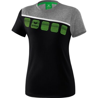 Erima Sport-Shirt 5C (100% Polyester) schwarz/grau Damen