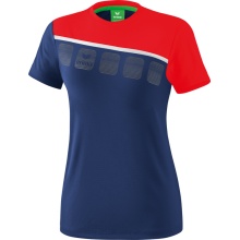 Erima Sport-Shirt 5C (100% Polyester) navyblau/rot Damen