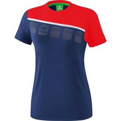 Erima Sport-Shirt 5C (100% Polyester) navyblau/rot Damen