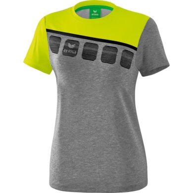 Erima Sport-Shirt 5C grau/lime Damen