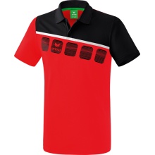 Erima Sport-Polo 5C (100% Polyester) rot/schwarz Herren