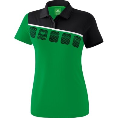 Erima Spprt-Polo 5C (100% Polyester) smaragdgrün/schwarz Damen