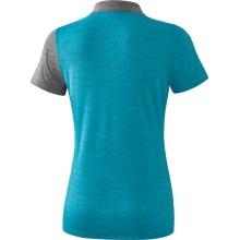 Erima Spprt-Polo 5C (100% Polyester) blau/grau melange/weiß Damen