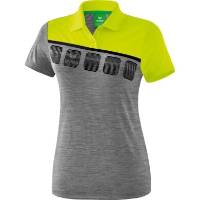 Erima Spprt-Polo 5C (100% Polyester) grau melange/lime Damen