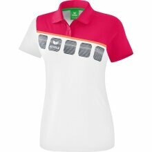 Erima Spprt-Polo 5C (100% Polyester) weiß/rosa Damen