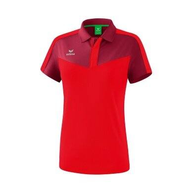 Erima Sport-Polo Squad (100% Polyester) bordeaux/rot Damen