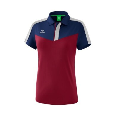 Erima Sport-Polo Squad (100% Polyester) navyblau/bordeaux Damen