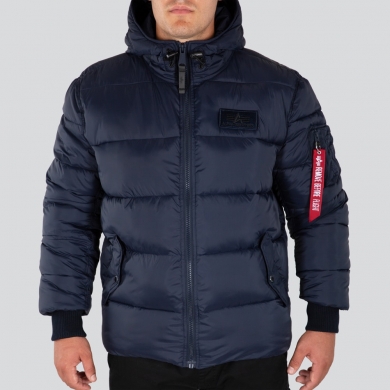 Alpha Industries Winterjacke Hooded Puffer Alpha FD dunkelblau Herren