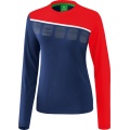 Erima Sport-Langarmshirt 5C (100% Polyester) navyblau/rot Damen