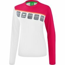 Erima Sport-Langarmshirt 5C (100% Polyester) weiss/rosa Damen