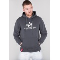 Alpha Industries Kapuzenpullover (Hoodie) Basic Logo grau/weiss Herren