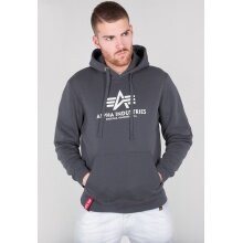 Alpha Industries Kapuzenpullover (Hoodie) Basic Logo grau/weiss Herren