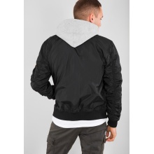 Alpha Industries Fliegerjacke MA-1 TT mit Kapuze schwarz/grau Herren