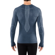 Falke Langarmshirt Wool Tech (Merinowolle) Unterwäsche dunkelblau Herren