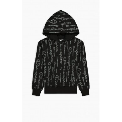 Champion Kapuzenpullover Hoodie American Classic Champion Print (gefüttert) schwarz Mädchen